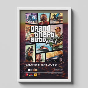 Grand Theft Auto V Classic Collage Game Poster