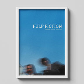 Pulp Fiction Minimalist Blue Cinematic Movie Poster Art