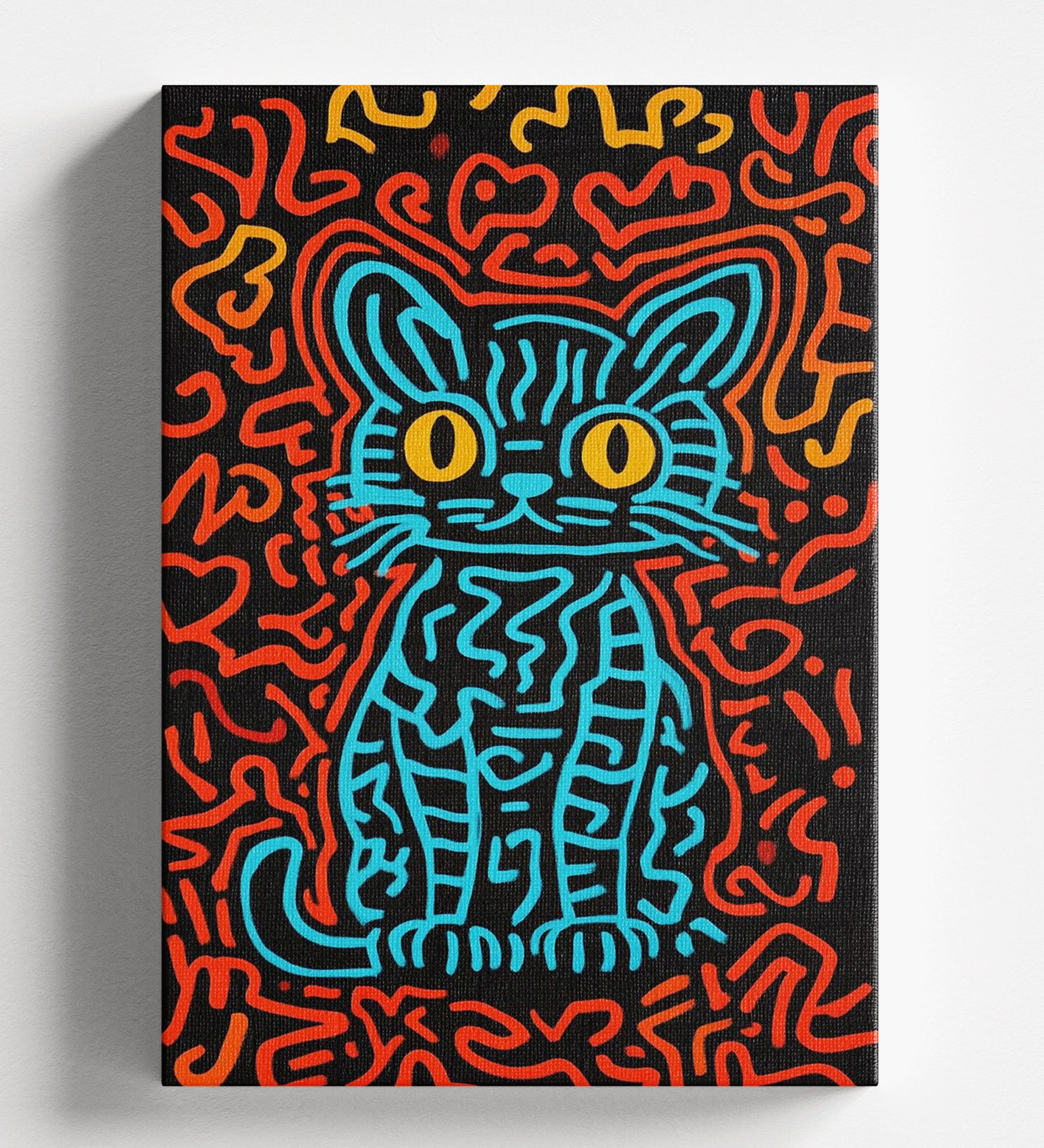 Neon Doodle Style Cat
