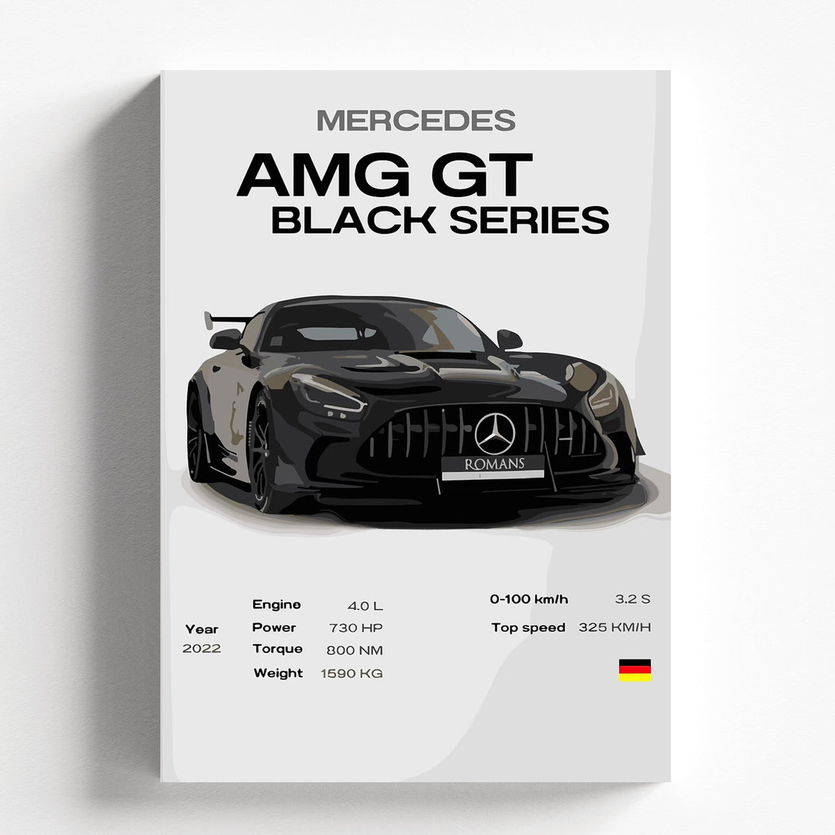 Mercedes-AMG GT Black Series Poster | High-Performance Supercar Wall Art