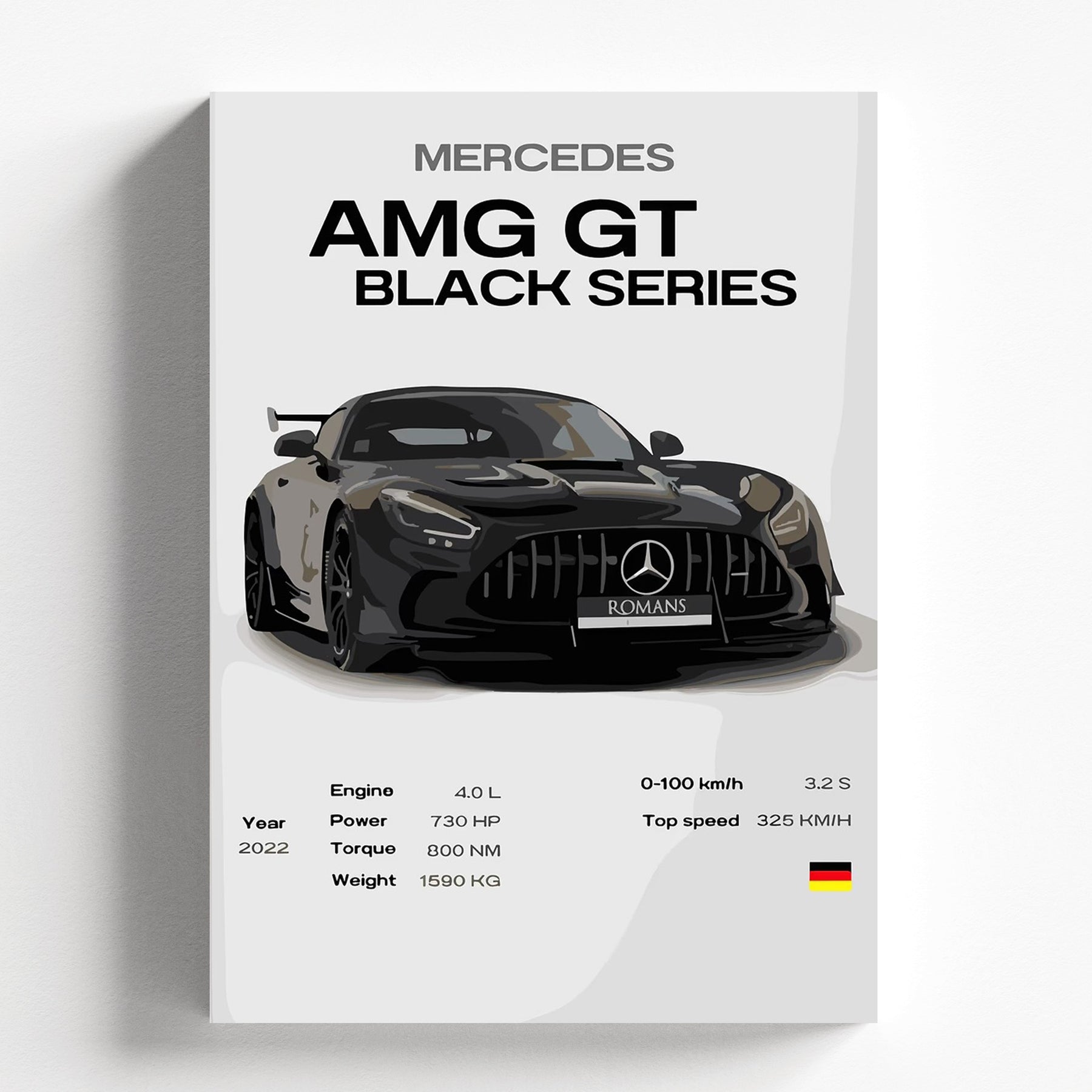Mercedes-AMG GT Black Series Poster | High-Performance Supercar Wall Art
