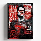 Superman False God Graffiti Artwork