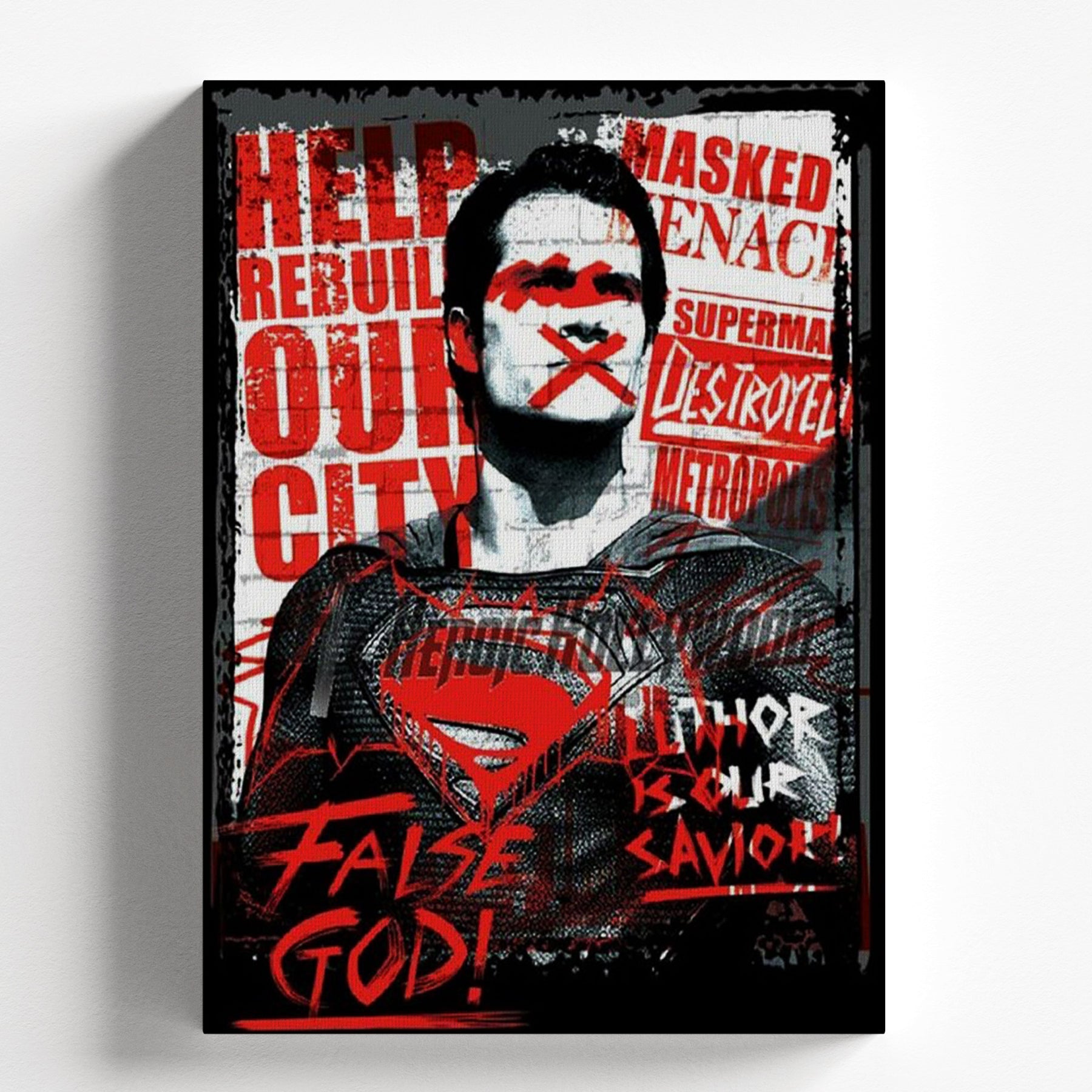 Superman False God Graffiti Artwork