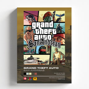 Grand Theft Auto San Andreas Classic Collage Poster