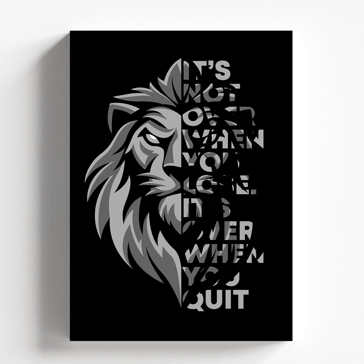 It’s Not Over Lion Motivational Quote Poster