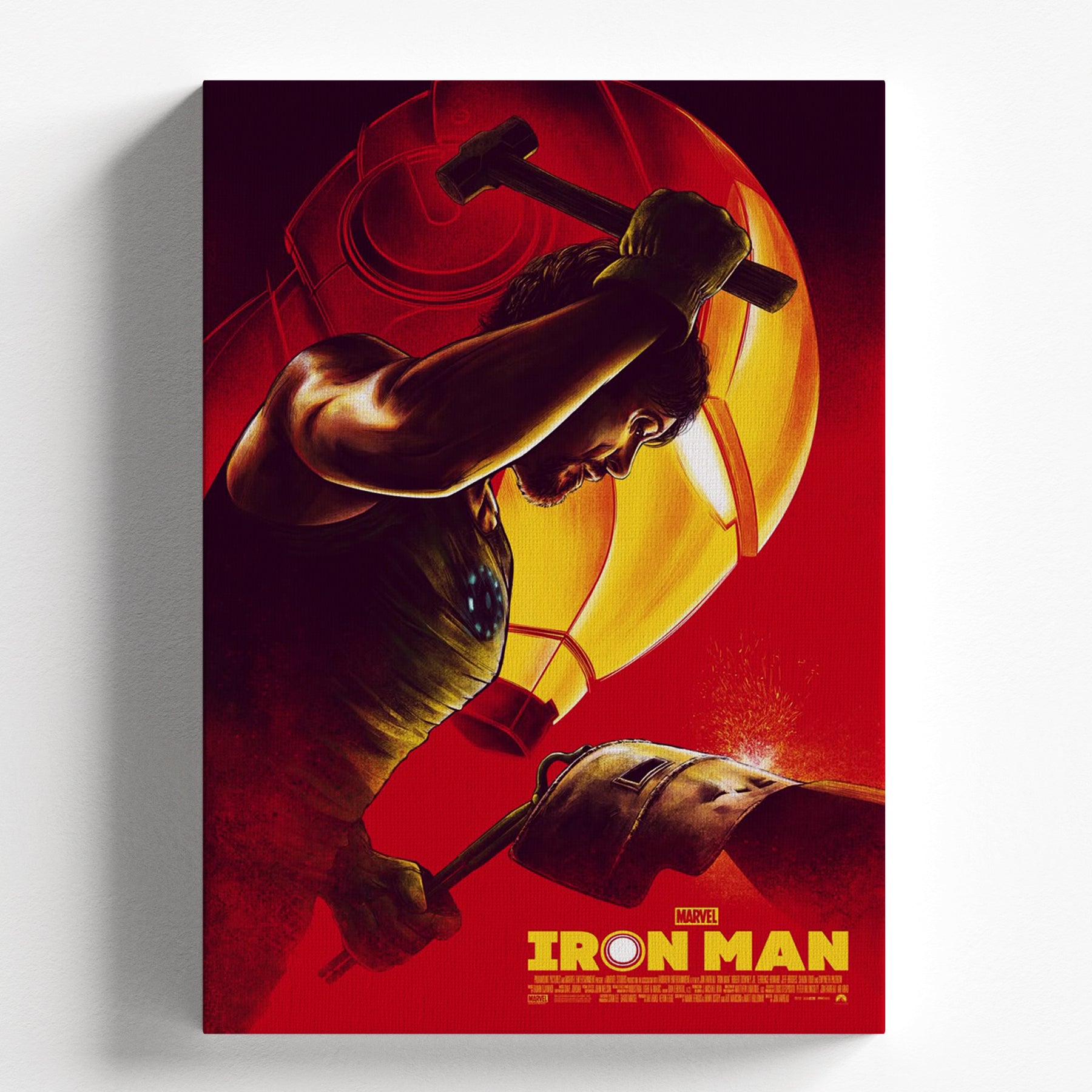 Tony Stark Forging Iron Man Mask Artwork