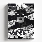 Batman Gotham City Collage Monochrome Art Poster