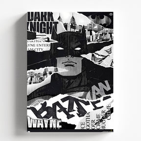 Batman Gotham City Collage Monochrome Art Poster