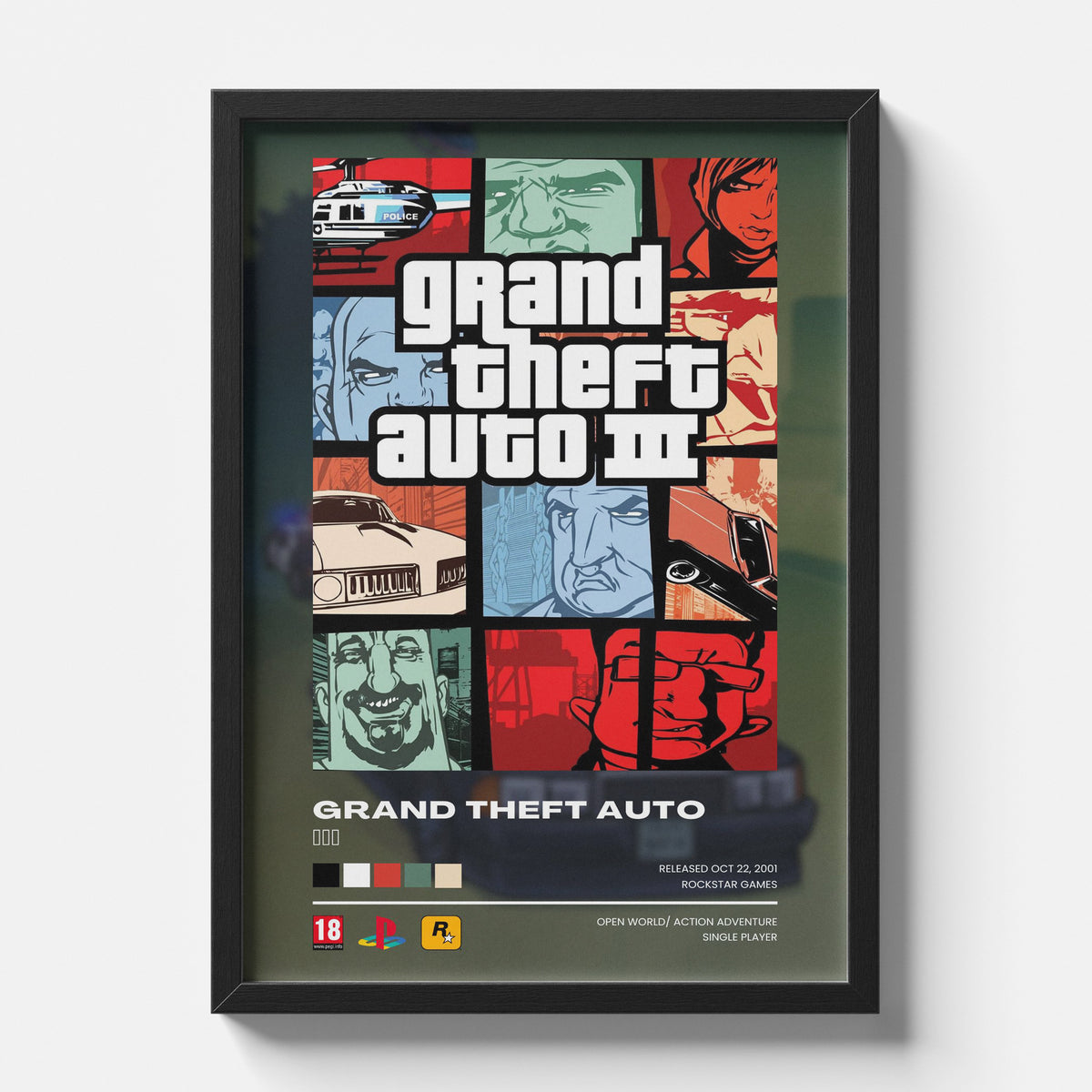 Grand Theft Auto III Retro Game Poster