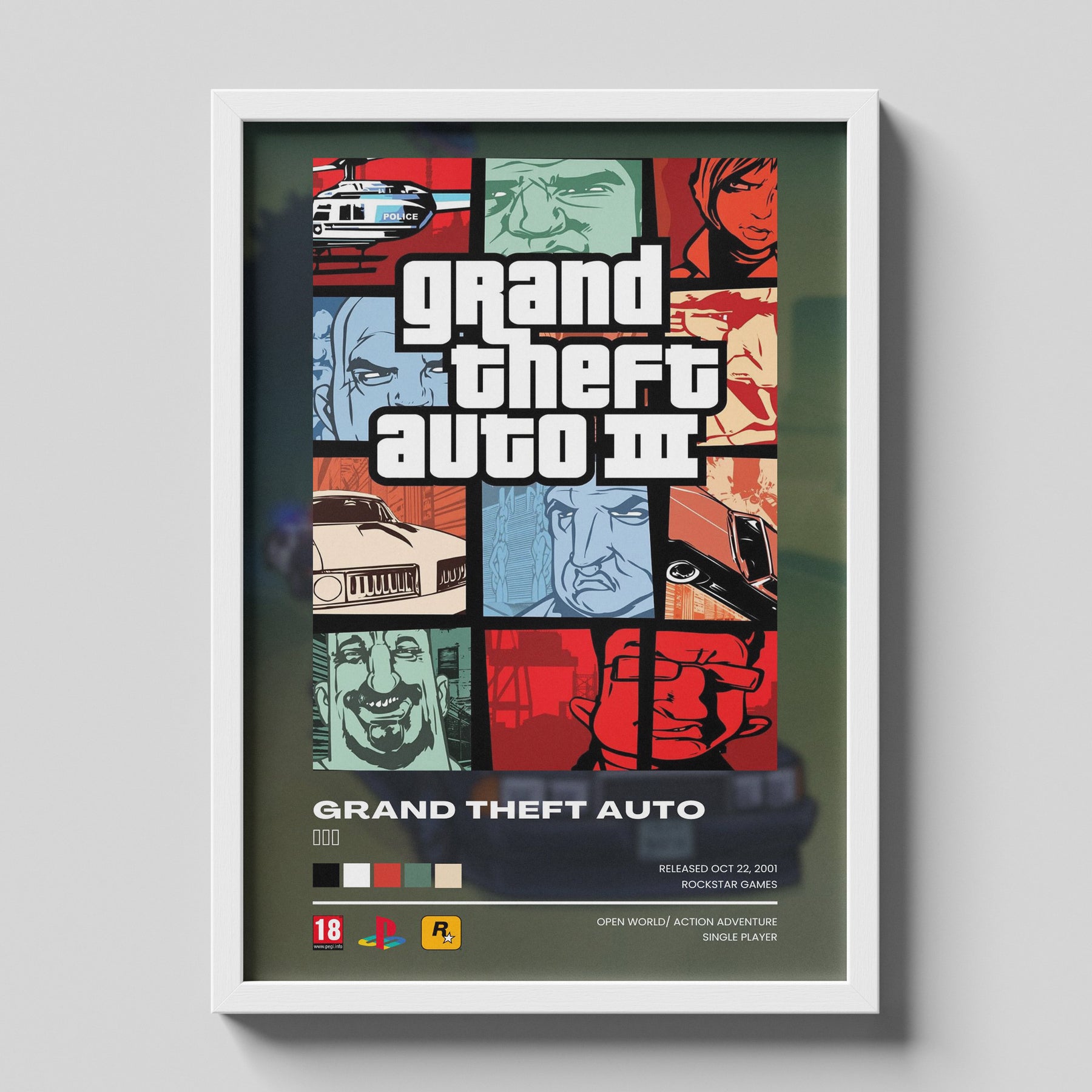 Grand Theft Auto III Retro Game Poster