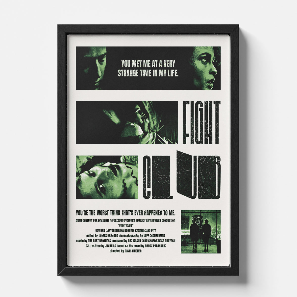 Fight Club Quote Collage Movie Poster Cinematic Wall Art
