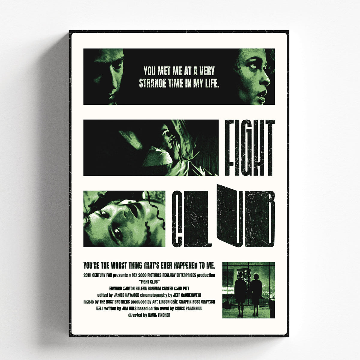 Fight Club Quote Collage Movie Poster Cinematic Wall Art