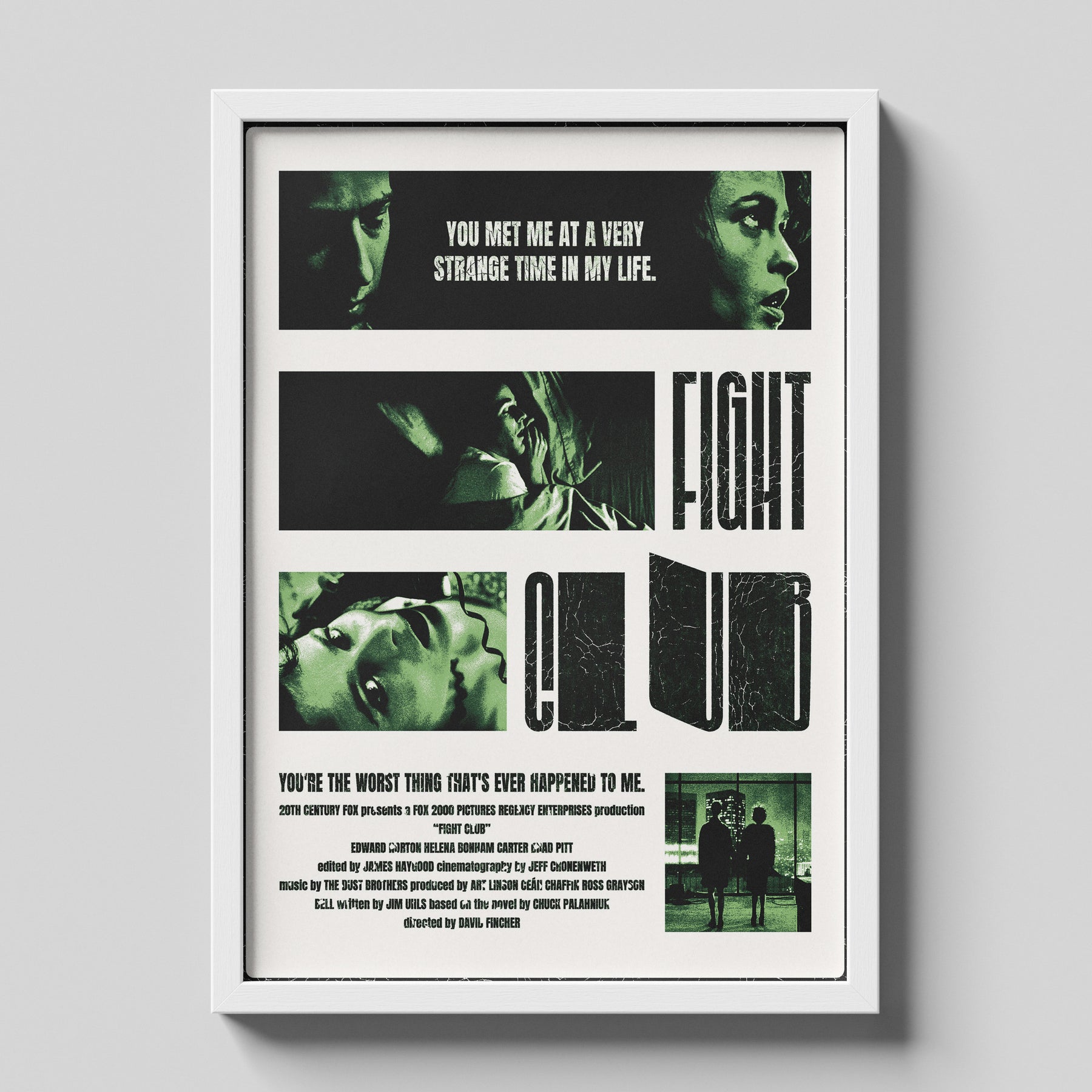Fight Club Quote Collage Movie Poster Cinematic Wall Art