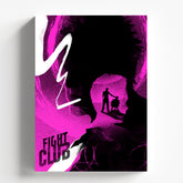 Fight Club Neon Pink Minimalist Movie Poster Wall Art