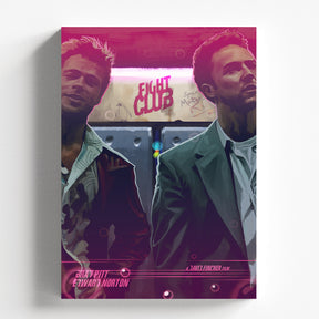 Fight Club Illustrated Duo Cinematic Movie Poster Wall Art