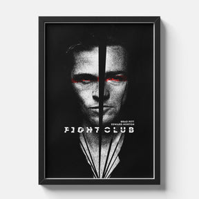 Fight Club Minimalist Split Face Movie Poster Wall Art