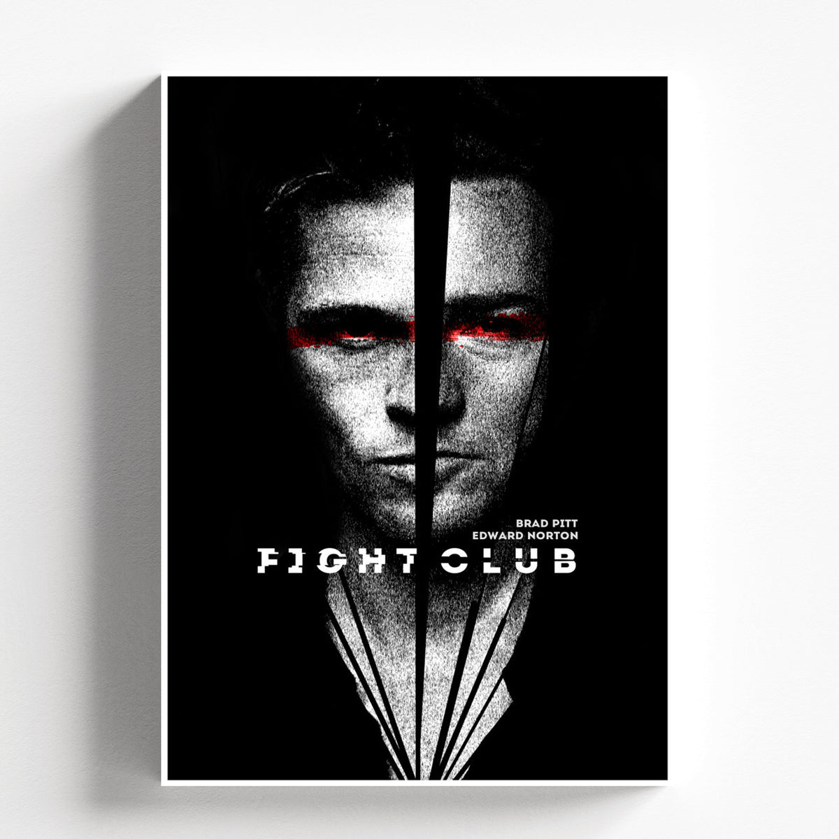 Fight Club Minimalist Split Face Movie Poster Wall Art