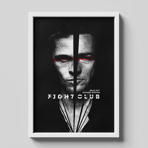 Fight Club Minimalist Split Face Movie Poster Wall Art