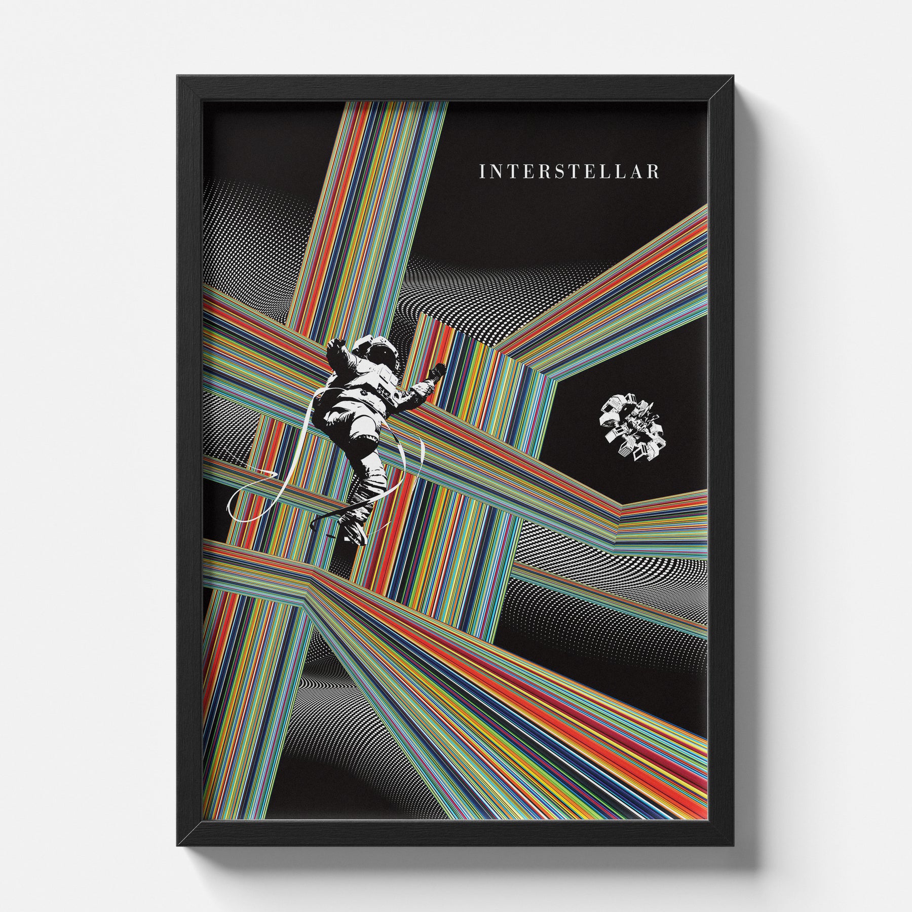 Interstellar Space-Time Grid Astronaut Poster