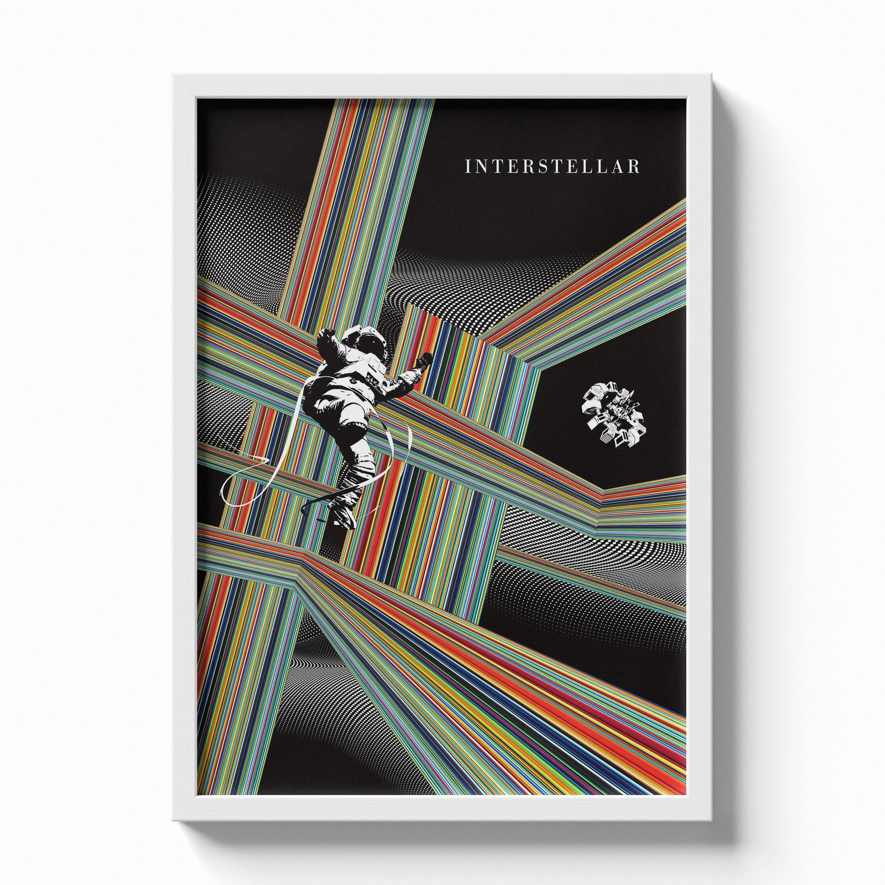 Interstellar Space-Time Grid Astronaut Poster