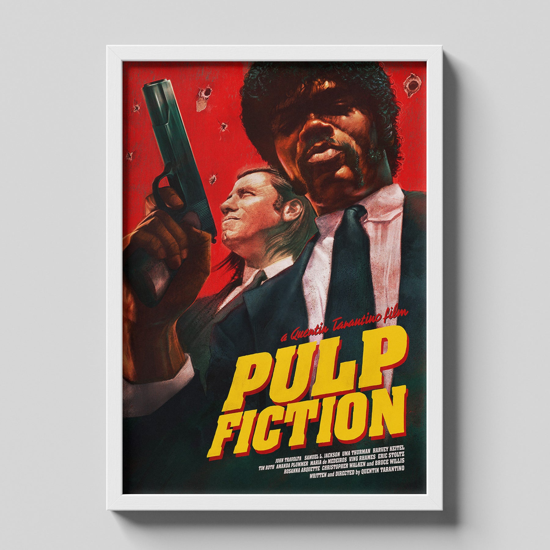 Pulp Fiction Duo Characters Movie Poster Cinematic Wall Art