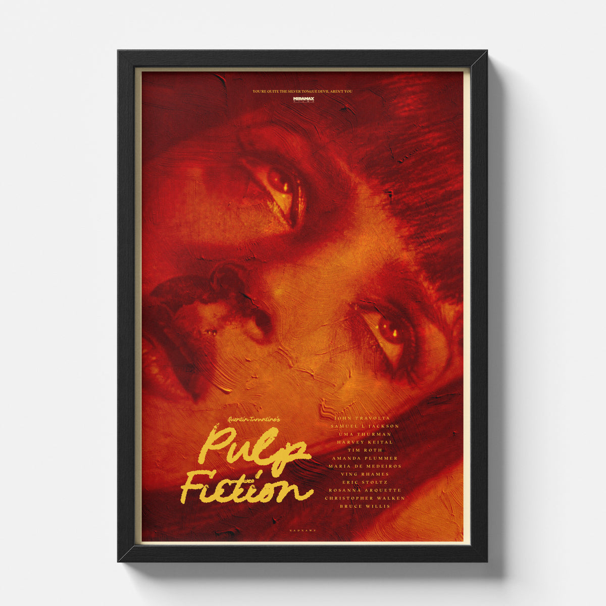 Pulp Fiction Red Closeup Cinematic Movie Poster Wall Art