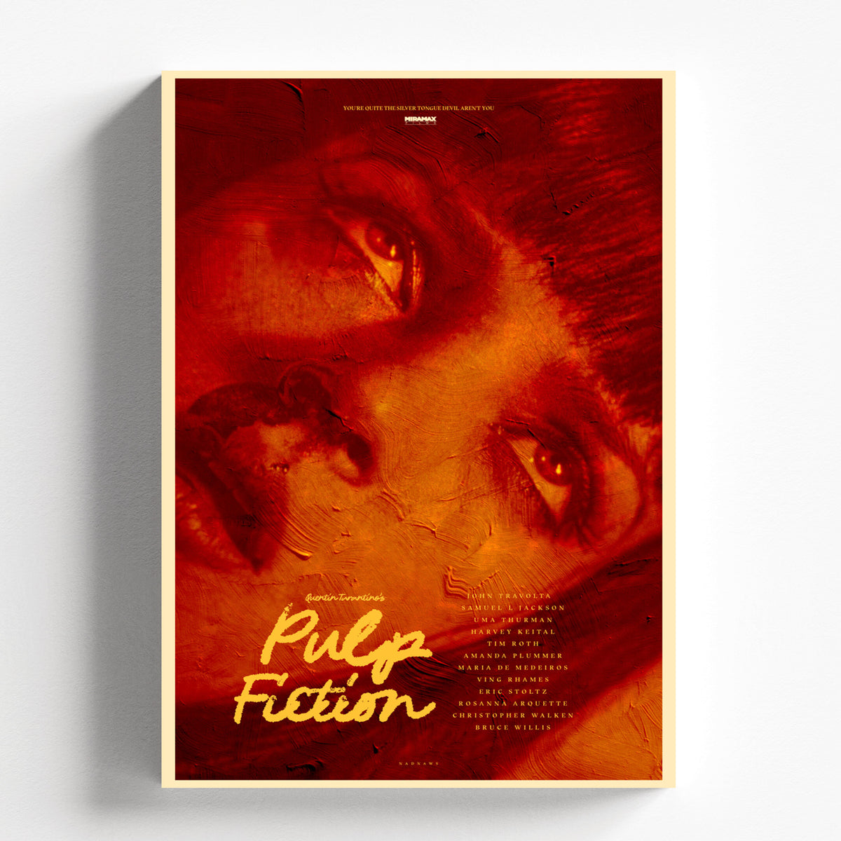 Pulp Fiction Red Closeup Cinematic Movie Poster Wall Art