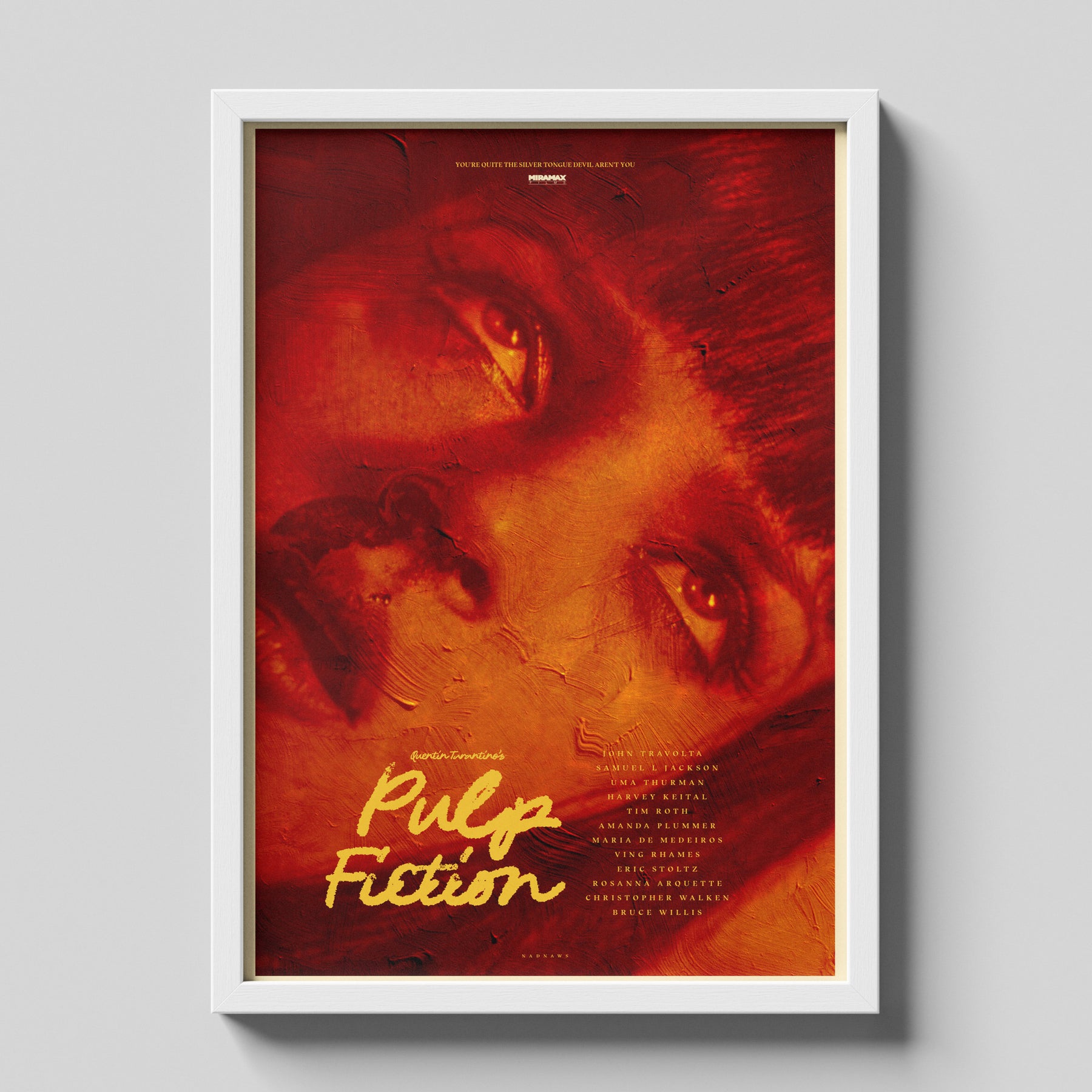 Pulp Fiction Red Closeup Cinematic Movie Poster Wall Art