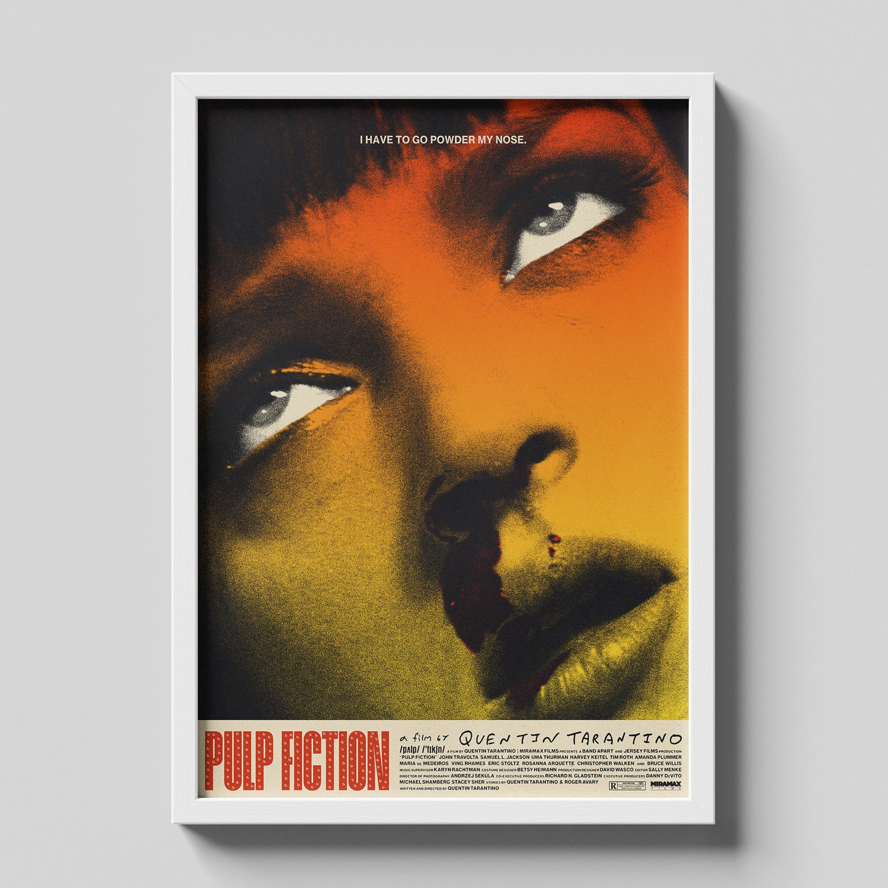 Pulp Fiction Iconic Closeup Cinematic Movie Poster Wall Art