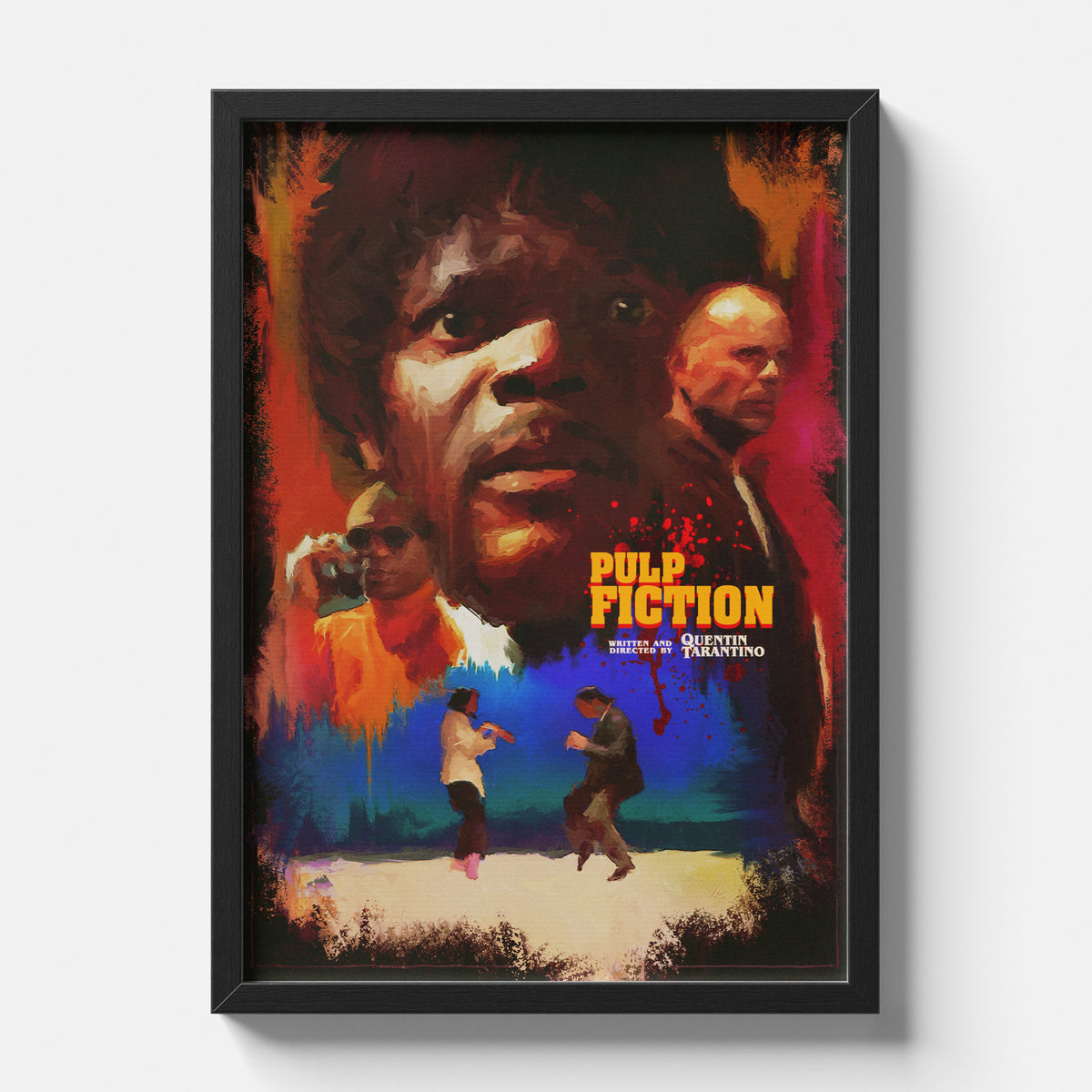 Pulp Fiction Painted Cinematic Collage Movie Poster Wall Art