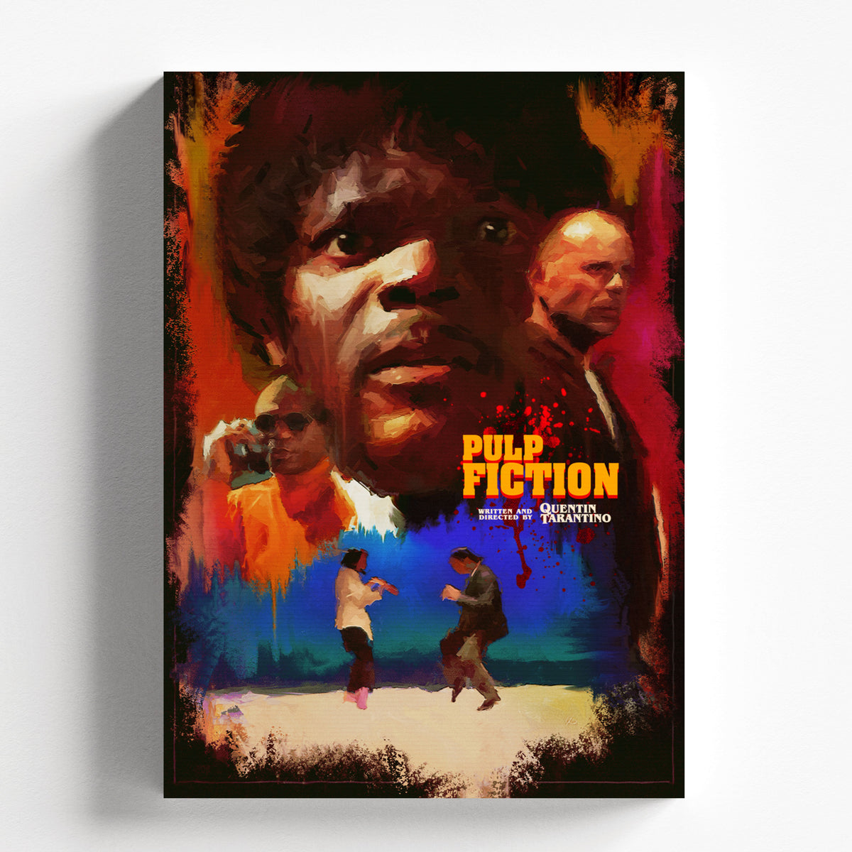 Pulp Fiction Painted Cinematic Collage Movie Poster Wall Art
