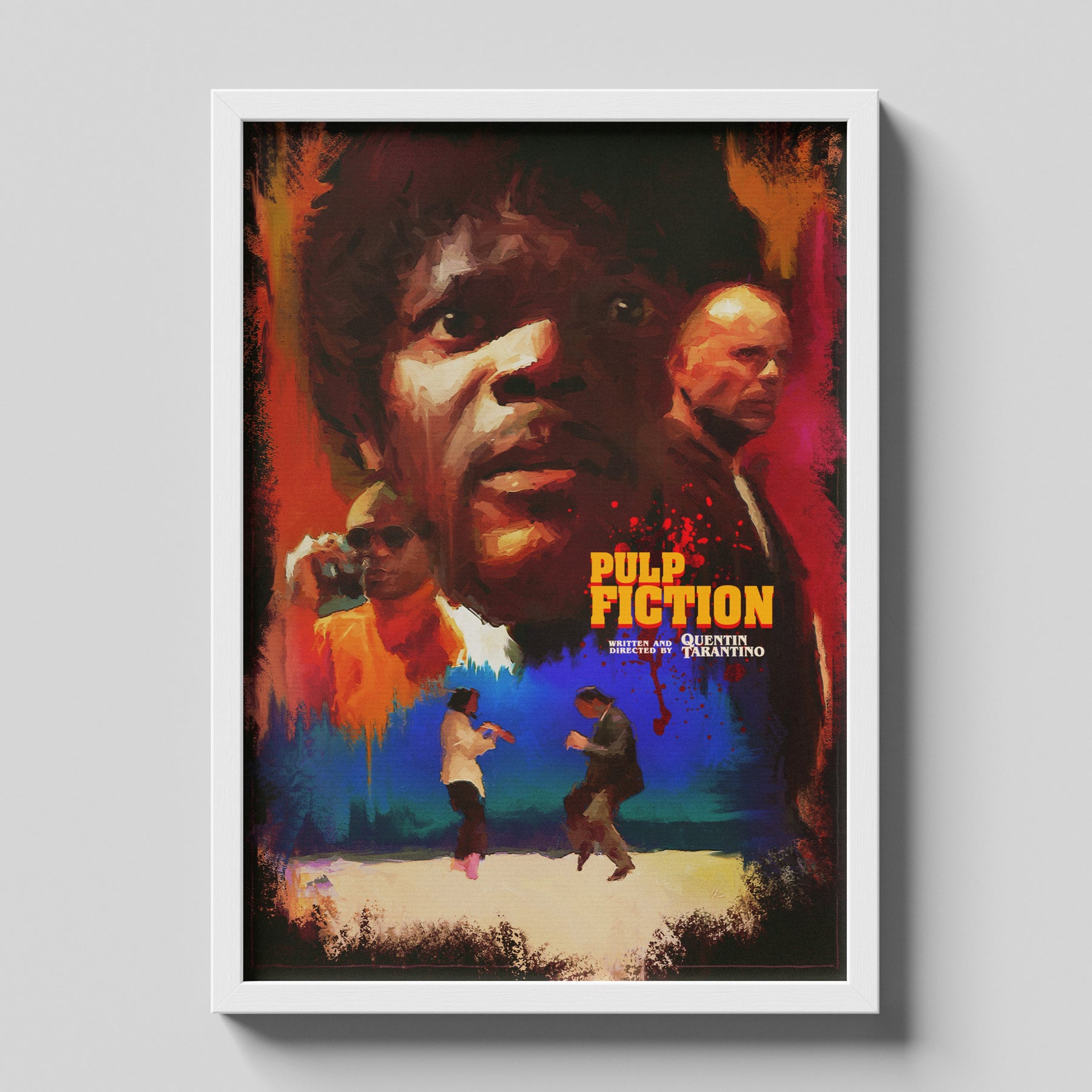 Pulp Fiction Painted Cinematic Collage Movie Poster Wall Art