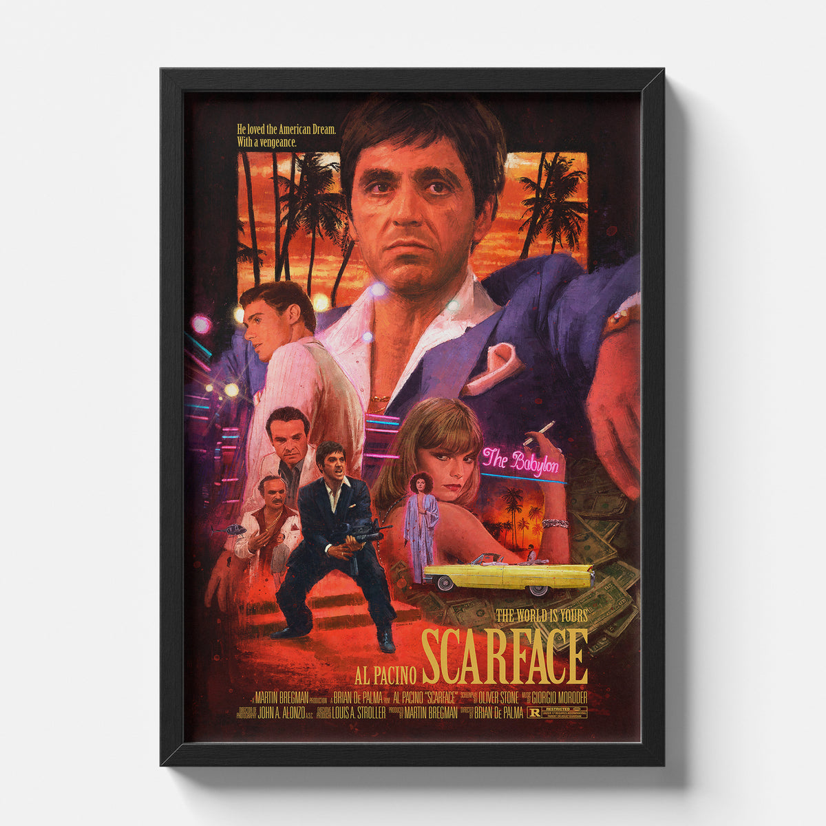 Scarface Movie Poster Vintage Collage Cinematic Wall Art