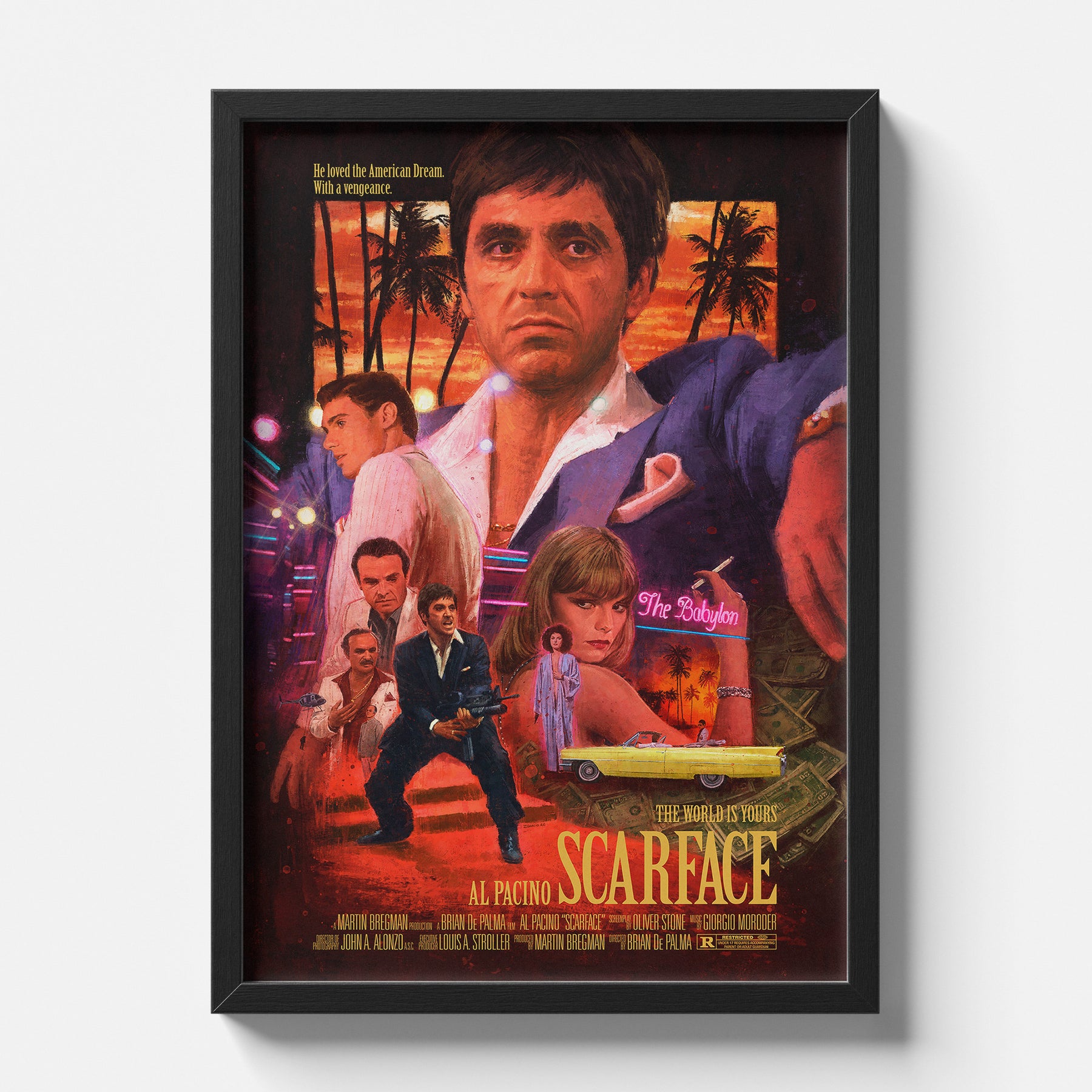 Scarface Movie Poster Vintage Collage Cinematic Wall Art
