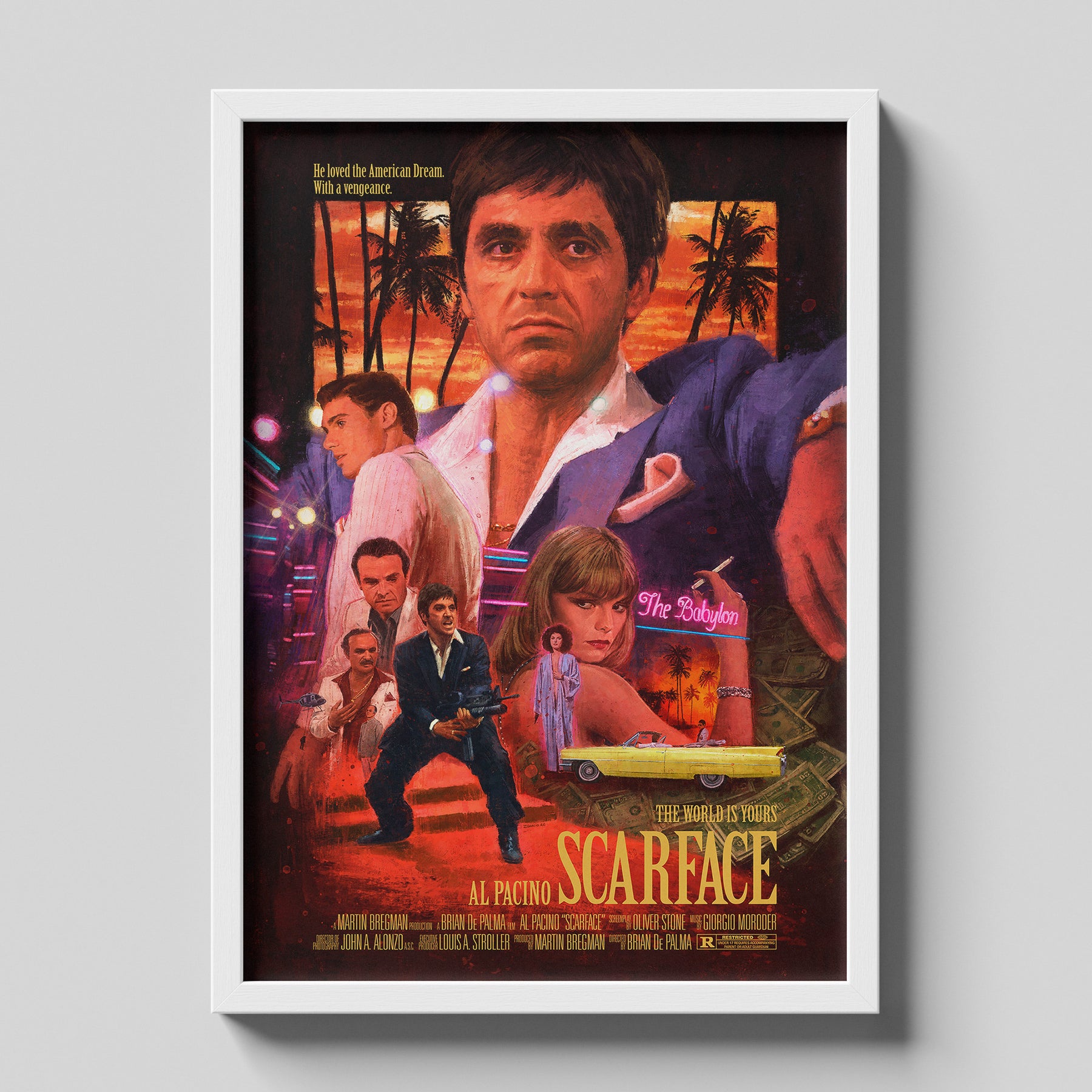 Scarface Movie Poster Vintage Collage Cinematic Wall Art
