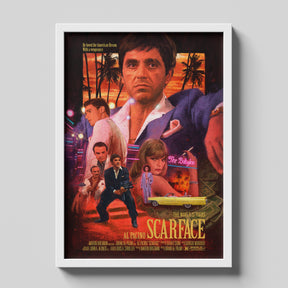 Scarface Movie Poster Vintage Collage Cinematic Wall Art