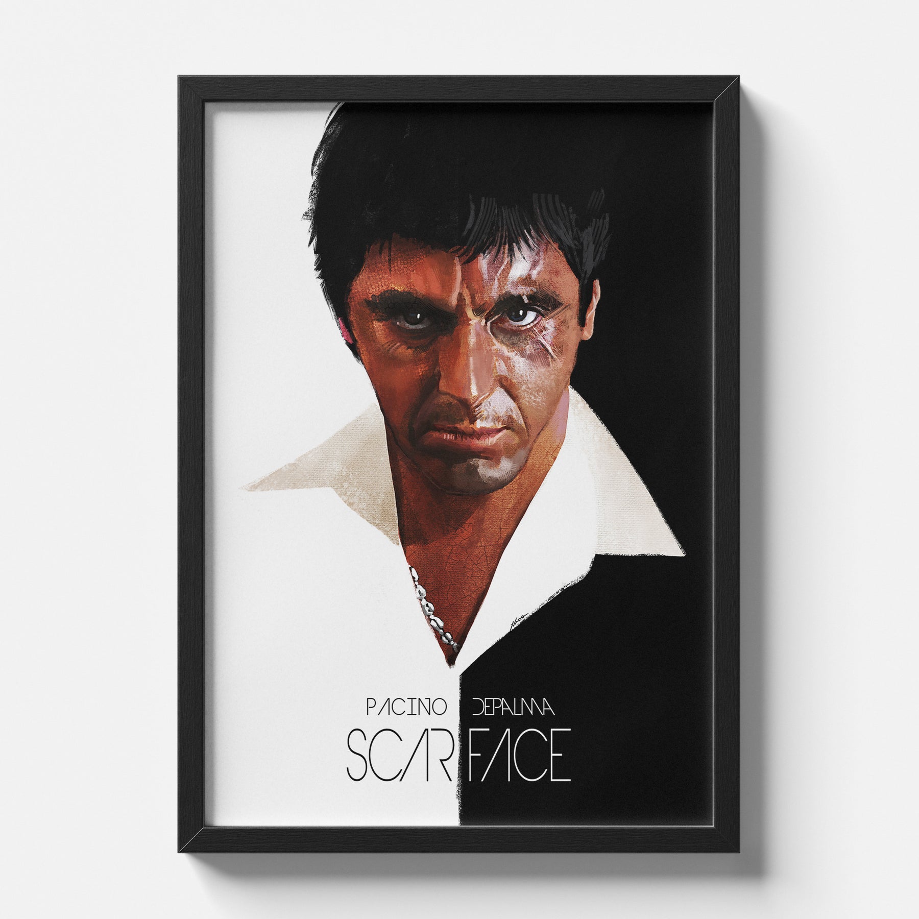 Scarface Tony Montana Minimal Portrait Movie Poster Wall Art