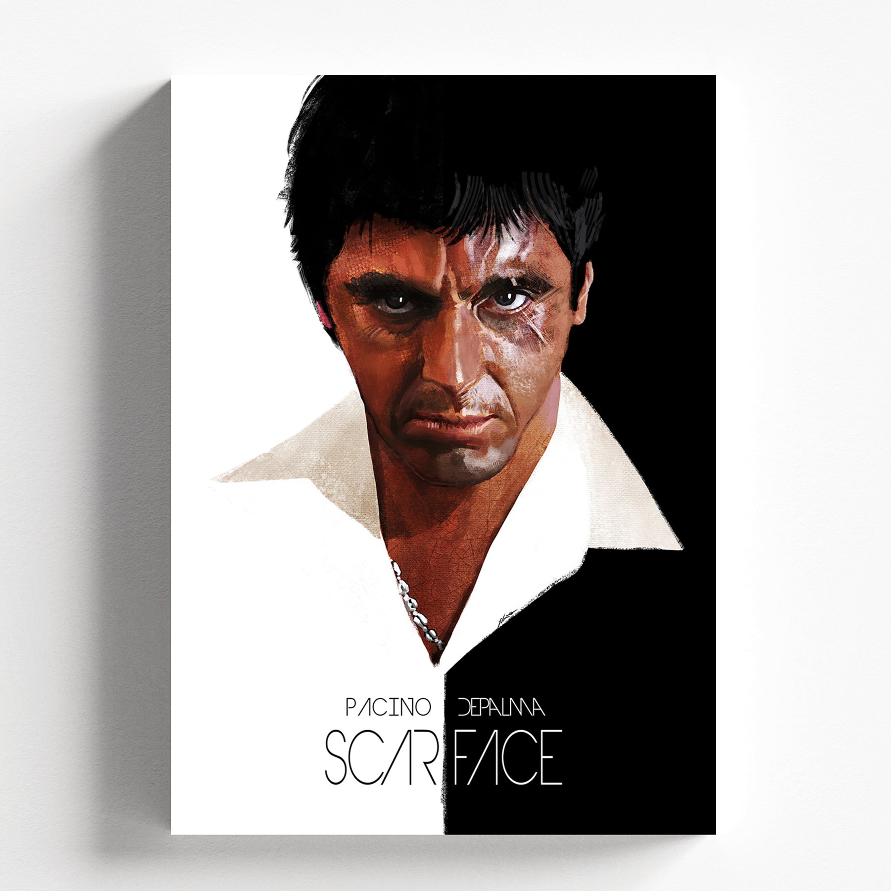 Scarface Tony Montana Minimal Portrait Movie Poster Wall Art