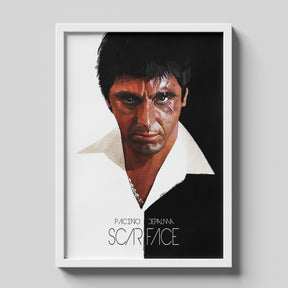 Scarface Tony Montana Minimal Portrait Movie Poster Wall Art