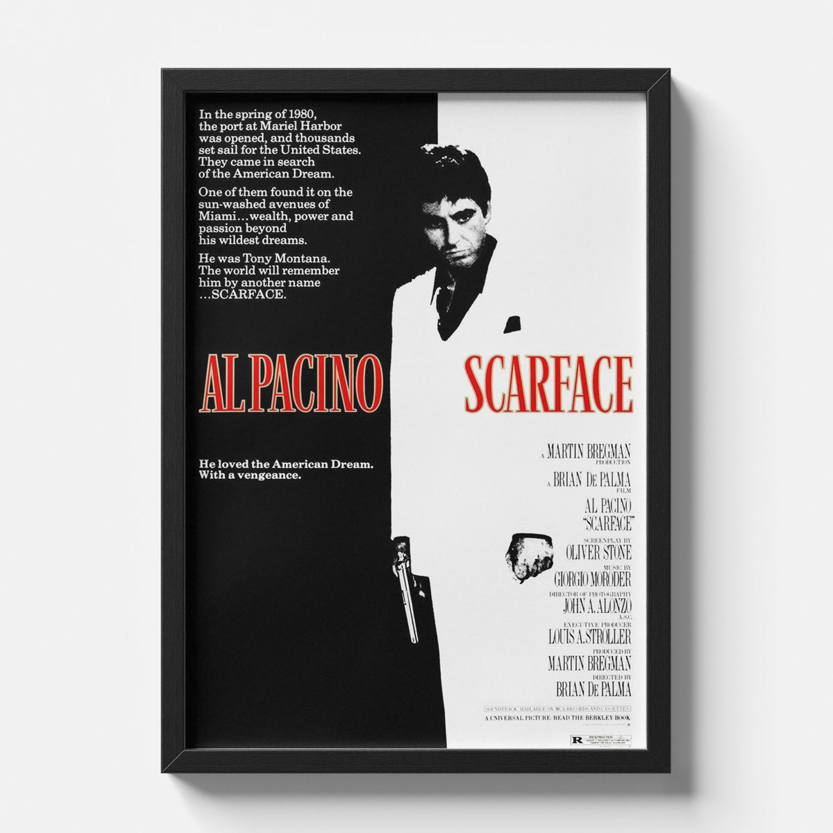 Scarface Al Pacino Minimal Black White Classic Poster
