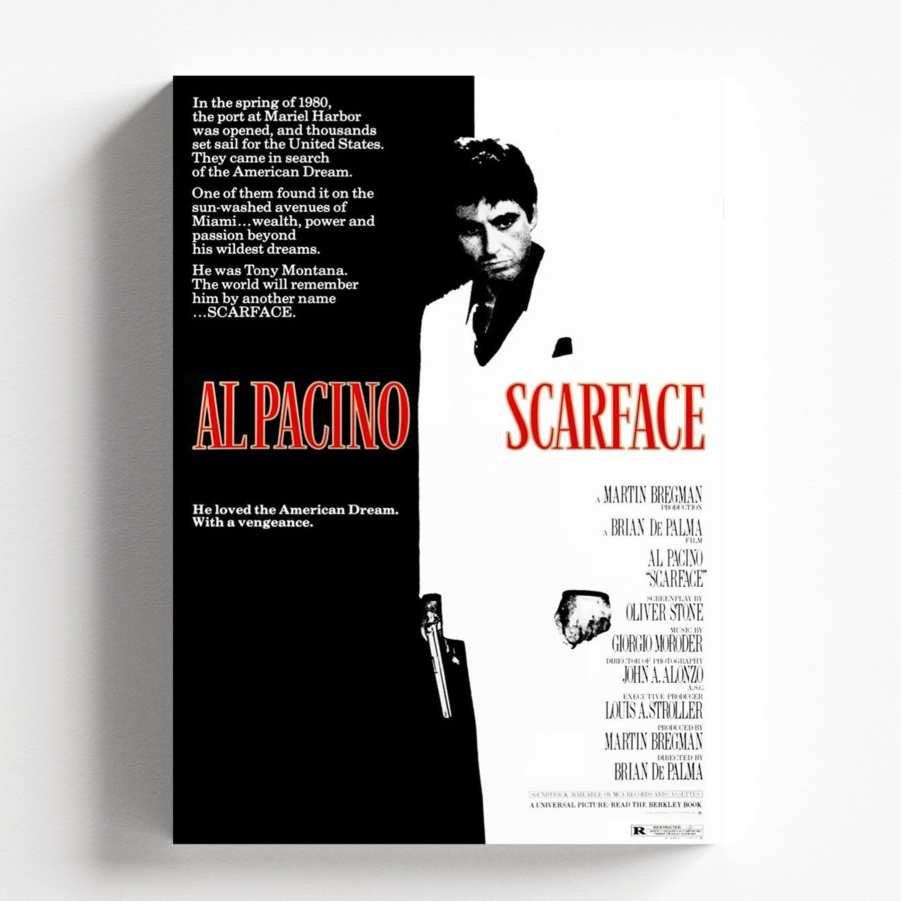 Scarface Al Pacino Minimal Black White Classic Poster