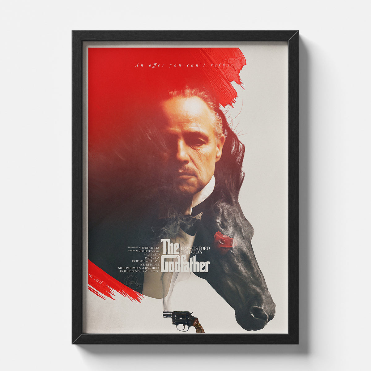 Godfather Cinematic Portrait Mafia Classic Movie Art Poster