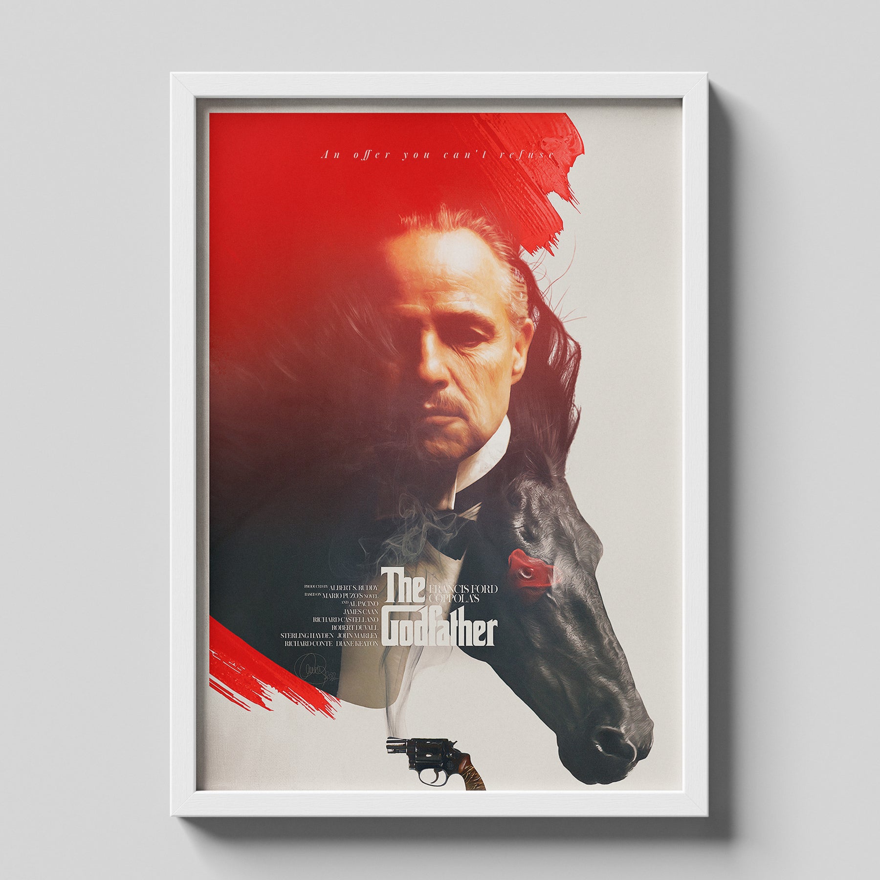 Godfather Cinematic Portrait Mafia Classic Movie Art Poster