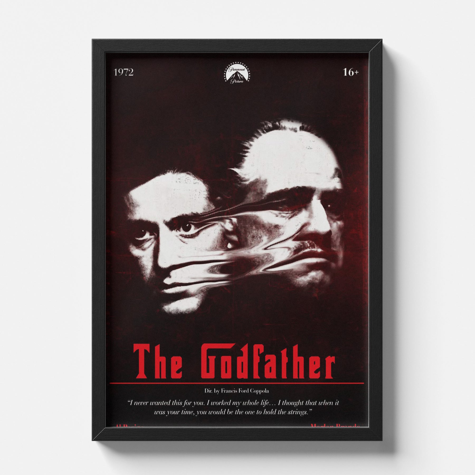 Godfather Cinematic Red Minimalist Classic Movie Poster