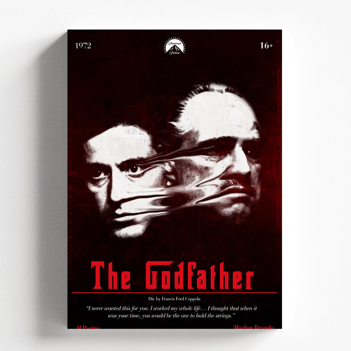Godfather Cinematic Red Minimalist Classic Movie Poster
