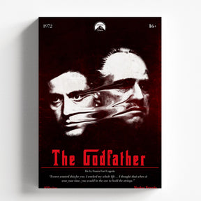 Godfather Cinematic Red Minimalist Classic Movie Poster