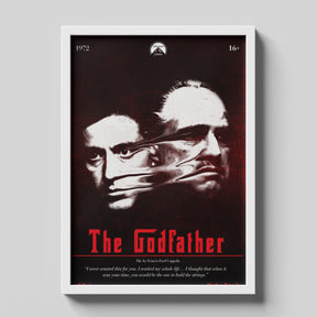 Godfather Cinematic Red Minimalist Classic Movie Poster