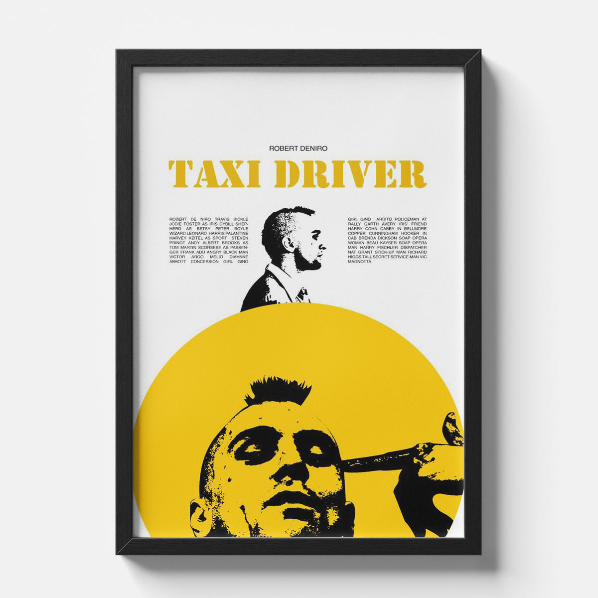 Taxi Driver Minimalist Yellow Cinematic Movie Poster Art
