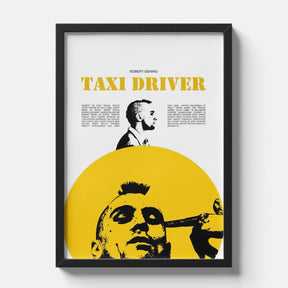 Taxi Driver Minimalist Yellow Cinematic Movie Poster Art