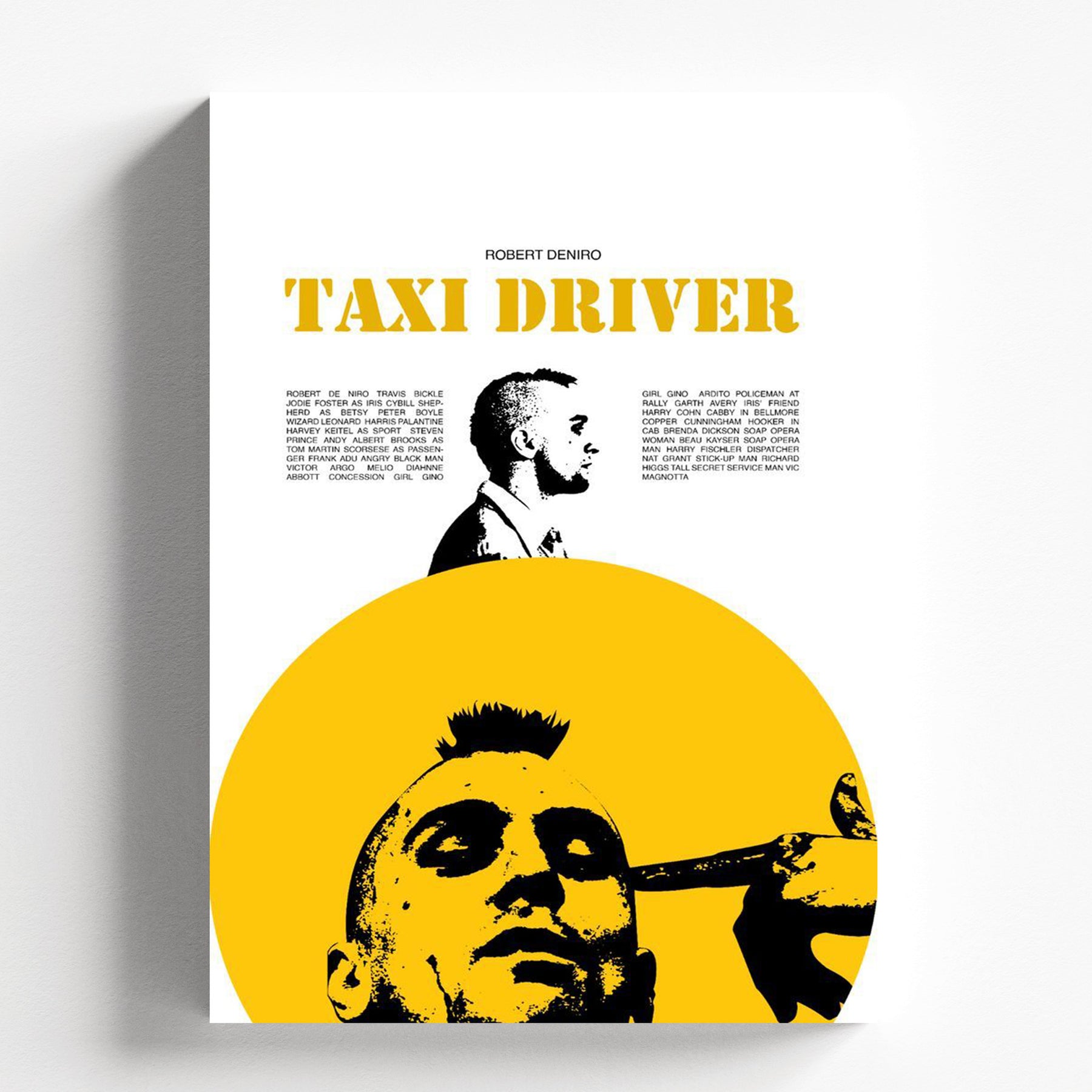 Taxi Driver Minimalist Yellow Cinematic Movie Poster Art